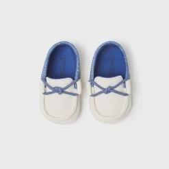 Mayoral Boys Shoes Off-White Blue Moccasin Shoe