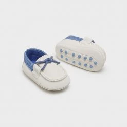 Mayoral Boys Shoes Off-White Blue Moccasin Shoe
