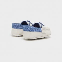 Mayoral Boys Shoes Off-White Blue Moccasin Shoe