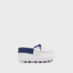 Mayoral White And Navy Blue Moccasins Boys Shoes