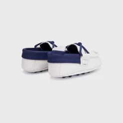 Mayoral White And Navy Blue Moccasins Boys Shoes 9 Mayoral White And Navy Blue Moccasins Boys Shoes