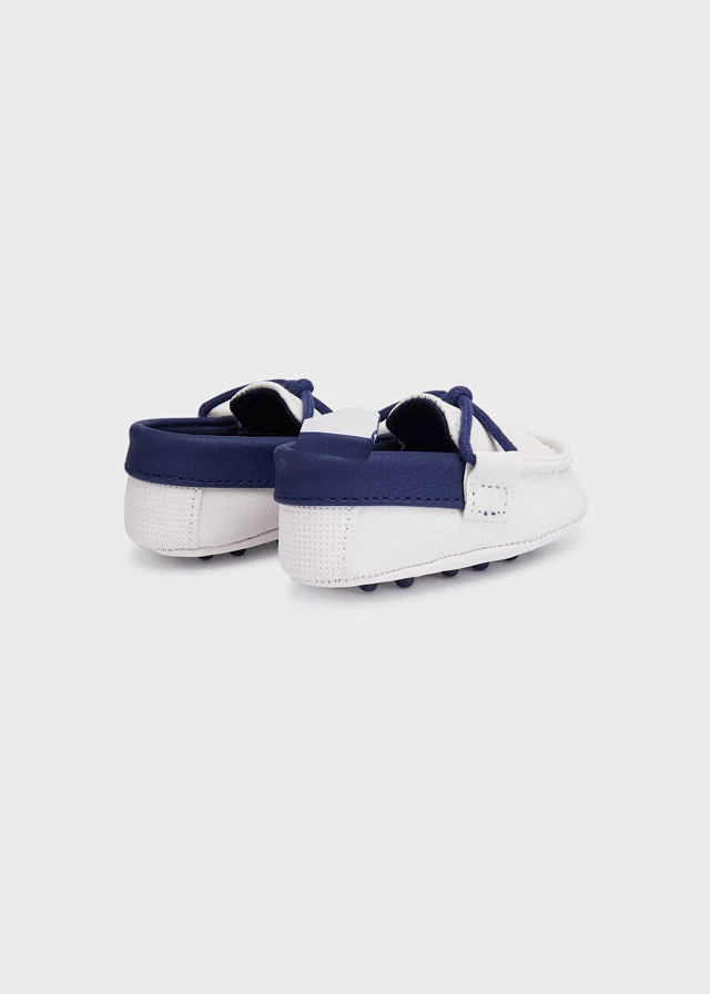 Mayoral White And Navy Blue Moccasins Boys Shoes 5 Mayoral White And Navy Blue Moccasins Boys Shoes