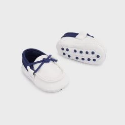 Mayoral White And Navy Blue Moccasins Boys Shoes
